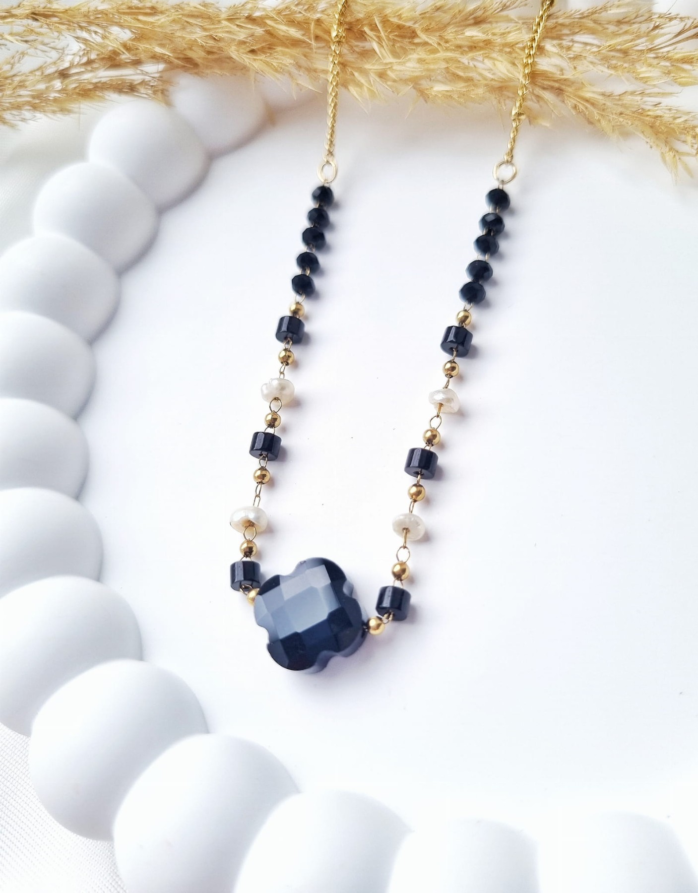 naszyjnik z koniczyną blueberry