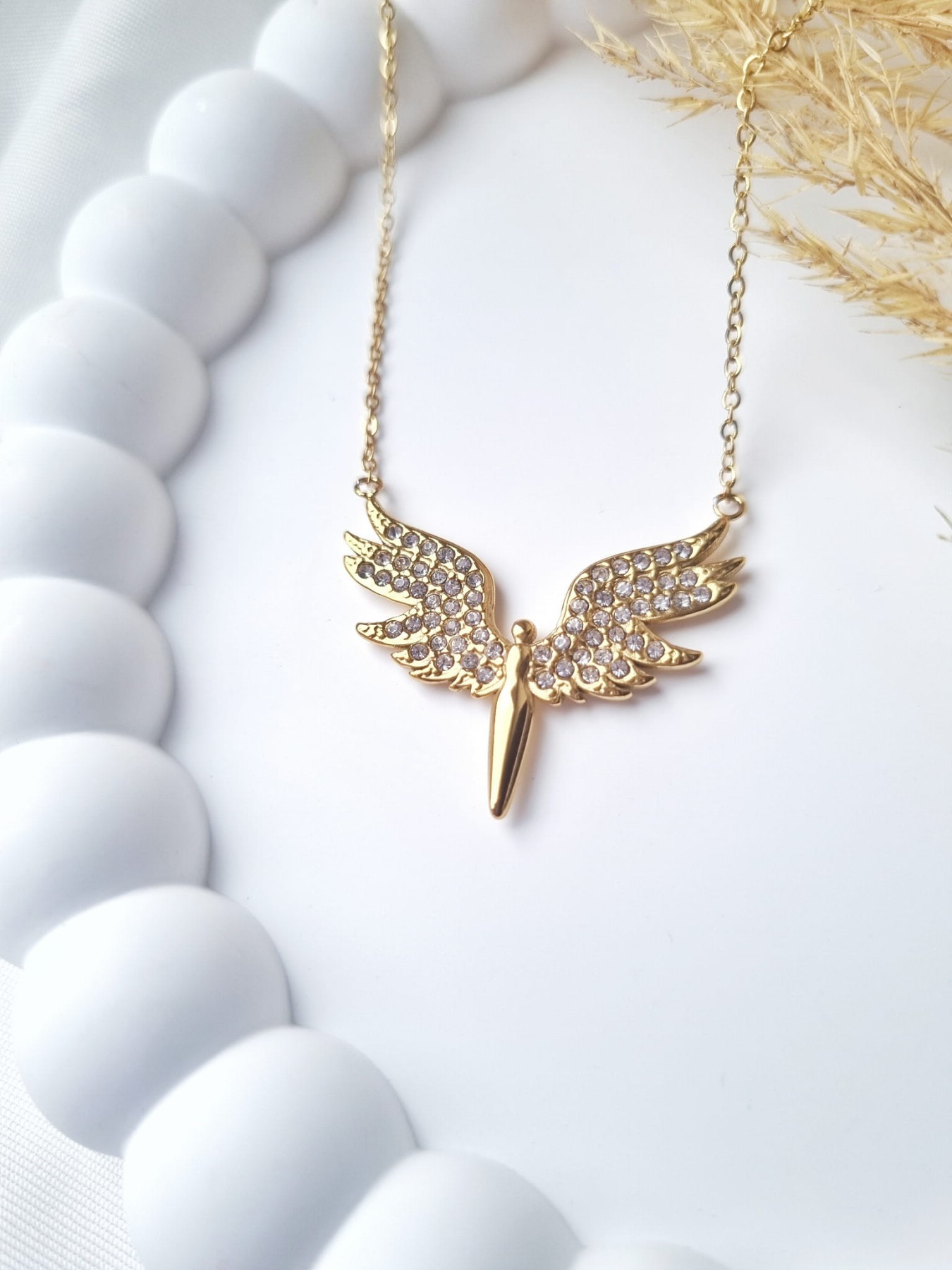 naszyjnik z aniołem cyrkonia