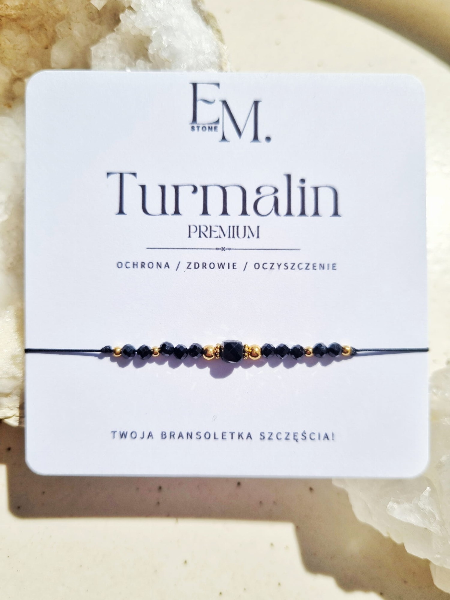 Bransoletka premium z czarnym TURMALINEM